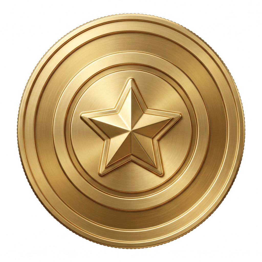Embossed metallic badge style